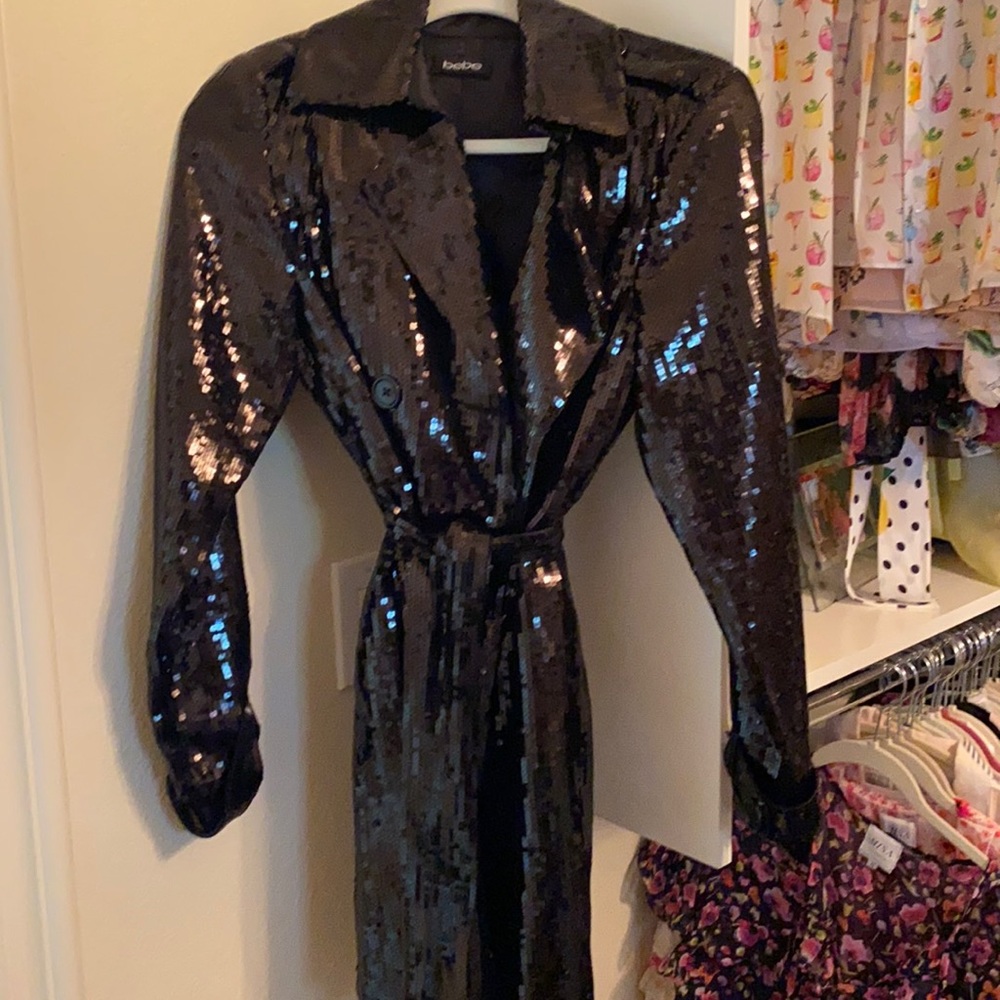 Sequined trench coat!